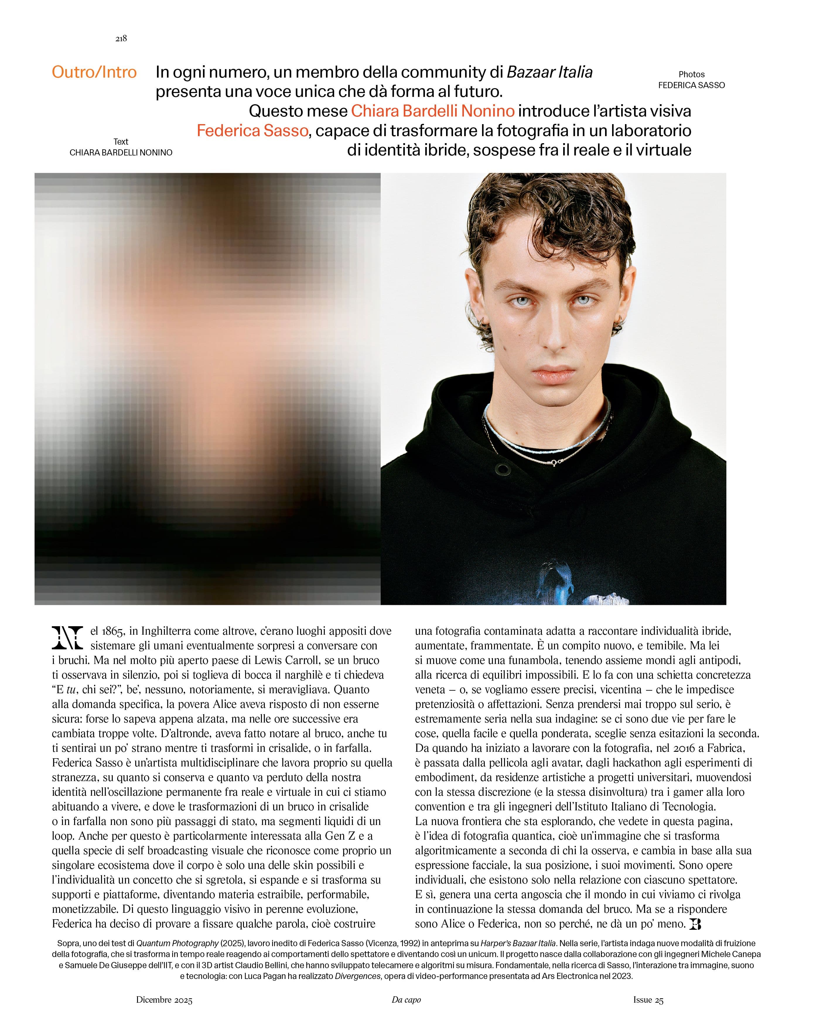 PROFILE IN HARPER'S BAZAAR ITALIA ISSUE 25